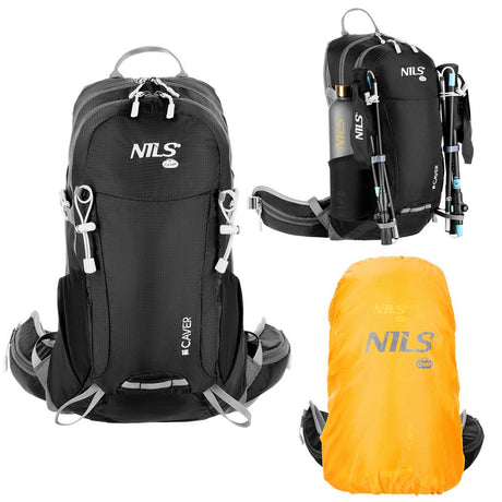 NILS CAMP Tagesrucksack Caver 18L in Schwarz - leichter Outdoor Rucksack für Wandern & Alltag