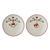 Bloomingville Yule Teller, 2er Set – Weihnachtsteller Ø16 cm mit Weihnachtsmotiven, dänisches Design