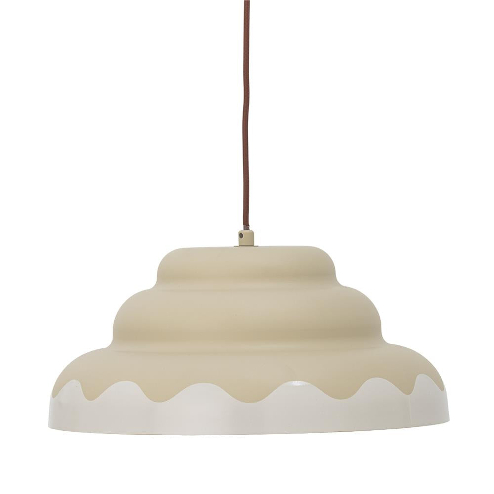 Bloomingville Lacya Hängeleuchte Natur Metall D40xH18 cm – moderne runde Pendelleuchte