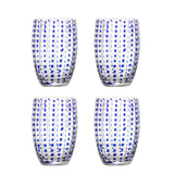 Bloomingville Brinley Trinkglas aus Glas in Blau 350 ml – 4er Set für Küche und Tischdeko