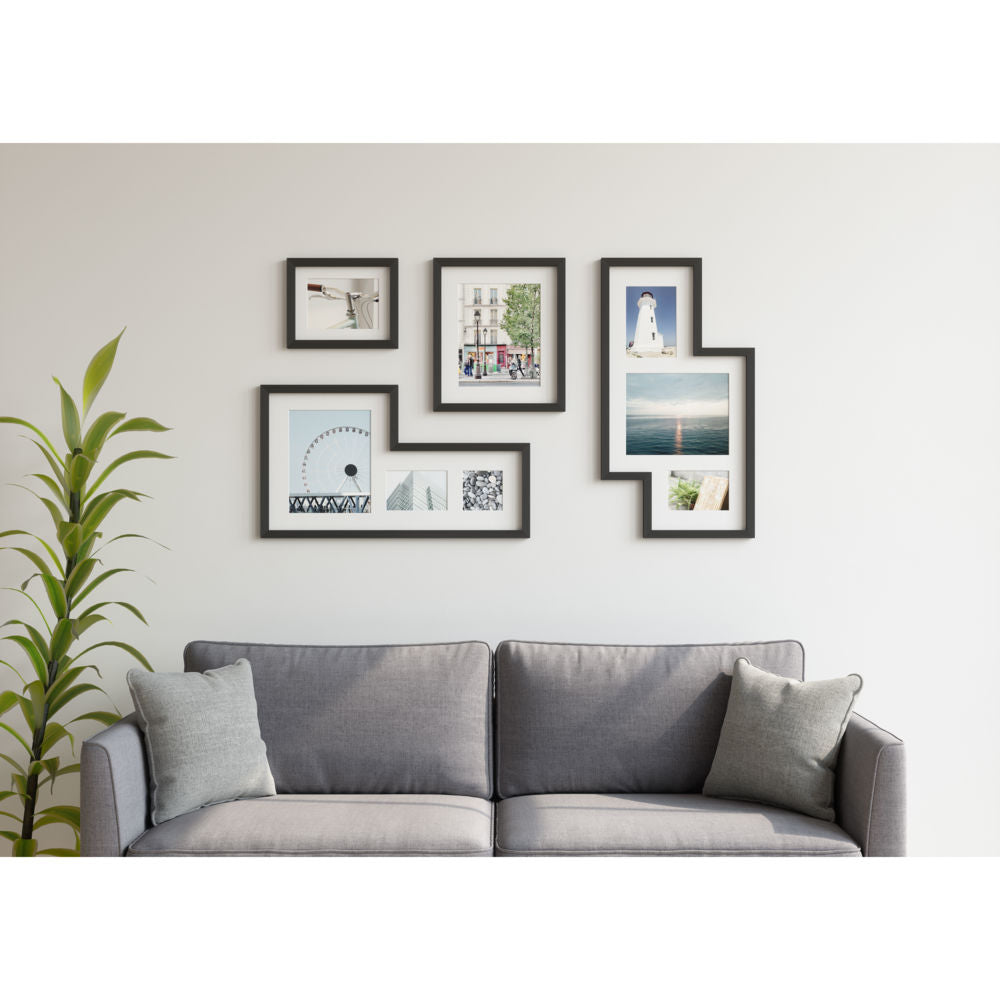 Umbra Mingle Galerie Bilderrahmen-Set und Fotocollage in Schwarz, 4-teilig