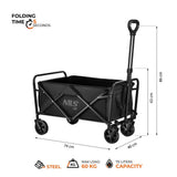 NILS CAMP Transportwagen 70L Faltwagen Bollerwagen klappbar Schwarz
