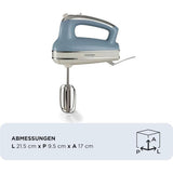 Ariete Vintage Handmixer, Blau, Elektrischer Mixer 450W, 5 Stufen Turbo, Schneebese, Knethaken