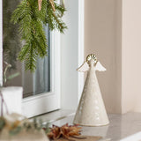 Bloomingville Liza Engel Figur, Natur, Steingut 17 cm Weihnachtsdeko