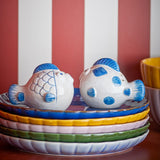 Bloomingville Fugu Salz Pfeffer Set Blau Steingut Fisch-Design