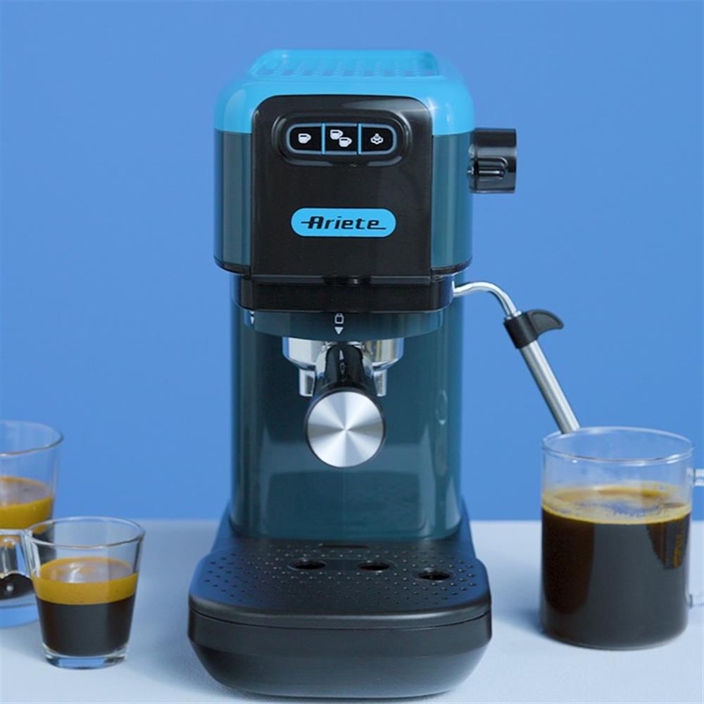 Ariete Espressomaschine, Sky Blue, Siebträgermaschine für Pulver und ESE-Pads