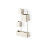 Umbra Cubiko Wandpflanzkasten mit 4 Pflanztöpfen, vertikale/horizontale Ausrichtung, in Weiß