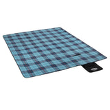 NILS CAMP Picknickdecke Blau karriert 250x200 cm - große Outdoor Decke mit Aluminium für Strand & Garten