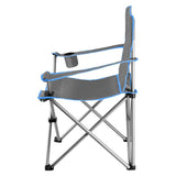 NILS CAMP Campingstuhl Grau-Blau - gepolsterter Klappstuhl mit Armlehnen für Camping, Garten & Angeln