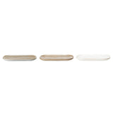 Bloomingville Addison Teller Steingut 3er Set Weiß Braun 22,5 x 14,5 cm Dänisches Design