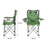 NILS CAMP Kinder Campingstuhl Frosch Design - faltbarer Outdoorstuhl für Garten, Camping & Strand