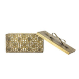 Bloomingville Gretl Box mit Deckel Gold Metall Weihnachtsdeko Aufbewahrungsbox
