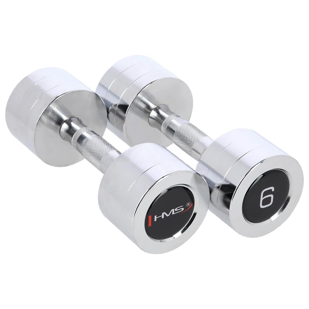 Kurzhantel Set 2x 6 kg verchromt Stahl | HMS CHD