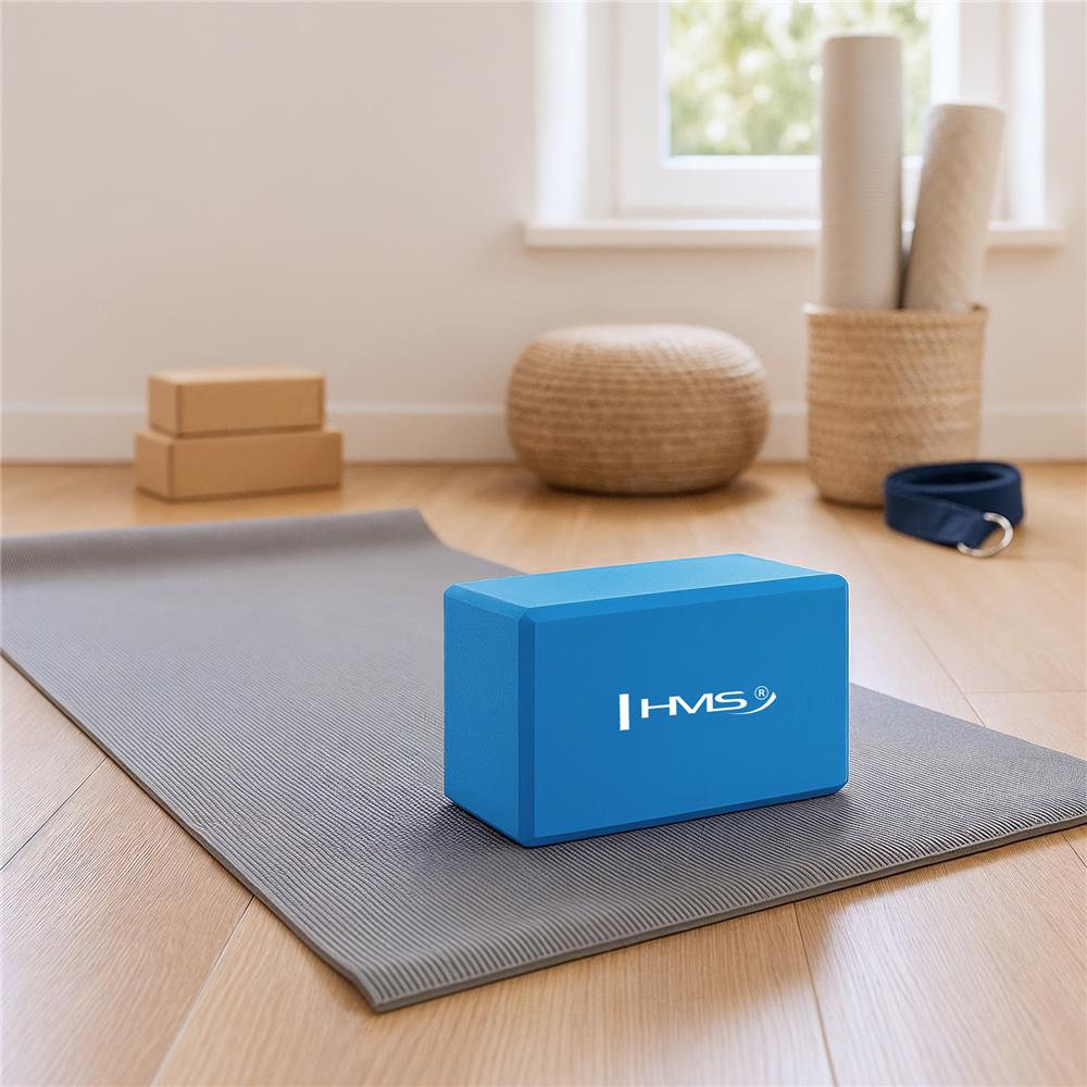 Yoga Block Blau Yogaklotz für Yoga, Pilates und Dehnübungen | HMS KJ01