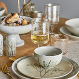 Bloomingville Bea Speise Geschirrset 12-tlg. Natur Steingut handbemalt mit Crackle-Glasur