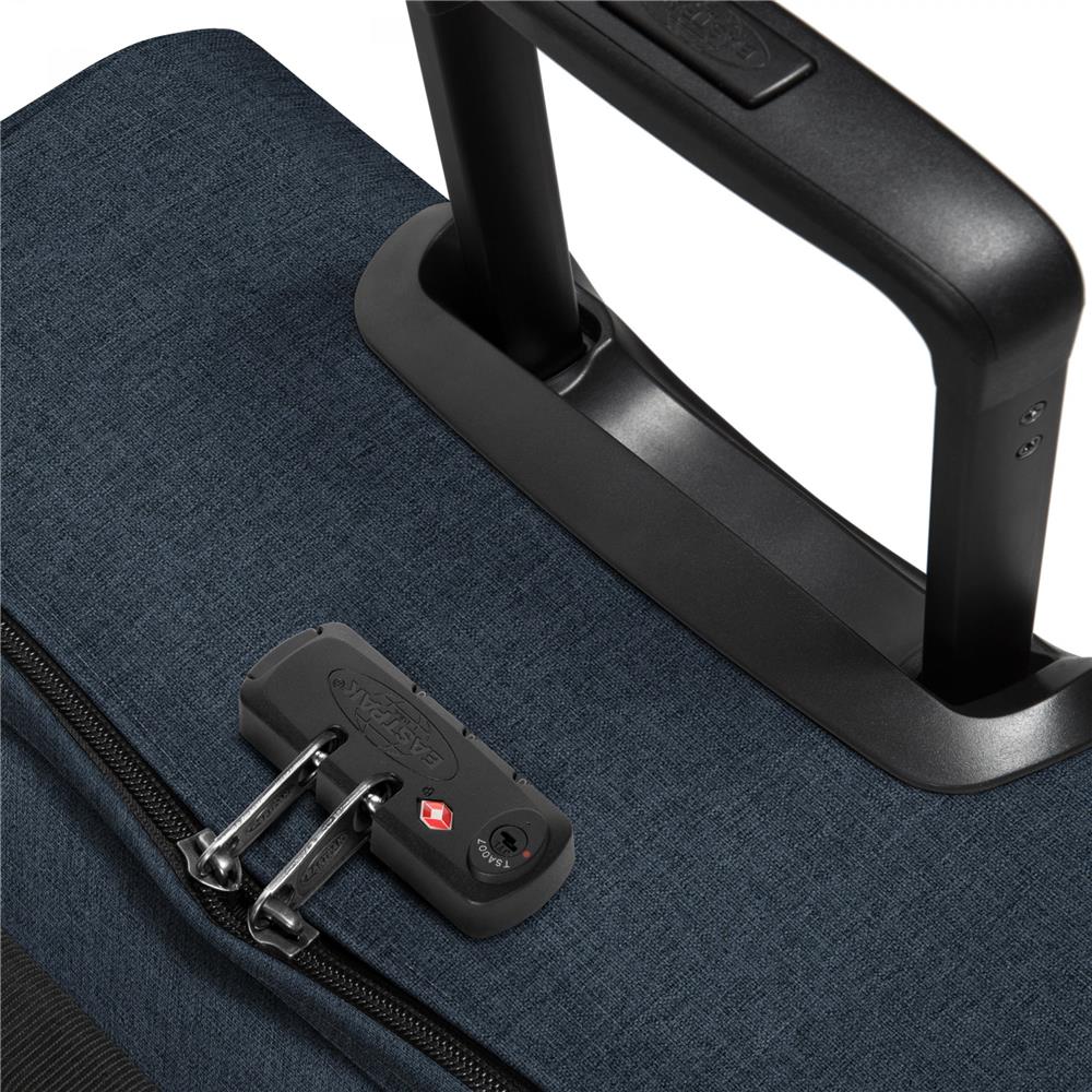 Eastpak TRANVERZ S, Kleiner Reisetrolley, Triple Denim (blau), 42L, Rollkoffer mit 2 Rädern und TSA-Schloss