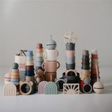 Mushie Beißring Sonne, Shifting Sand, aus Silikon, BPA-frei