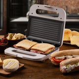 Ariete Breakfast Sandwich Maker, Weiß, Kontaktgrill für Sandwiches, Klassisches Design
