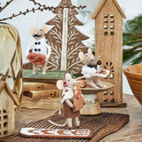 Bloomingville Peo Mäuse Anhänger, Natur, Wollfiguren 3er Set Weihnachtsdeko