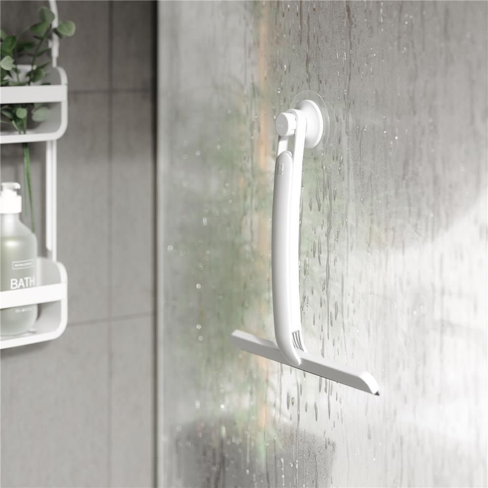 Umbra Flex Duschabzieher zum Kleben, Fensterabzieher aus Silikon mit ausziehbarem Griff