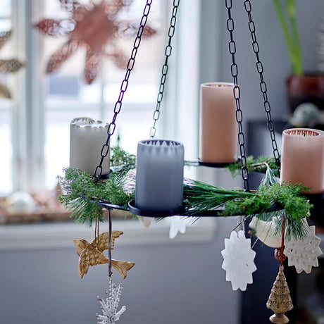 Bloomingville Jutta Advent-Kerzenhalter – Schwarz, aus Metall, für Tisch oder Decke