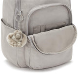 Kipling SEOUL S, Kleiner Rucksack, Grey Gris (grau), 14L, mit 11-Zoll-Tabletfach
