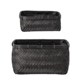 Bloomingville Donia Körbe 2er Set, schwarz gefärbter Bambus, dänisches Design