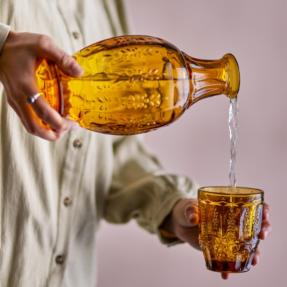 Bloomingville Theon Dekanter & Glas bernstein Glas 2er Set 1100 ml