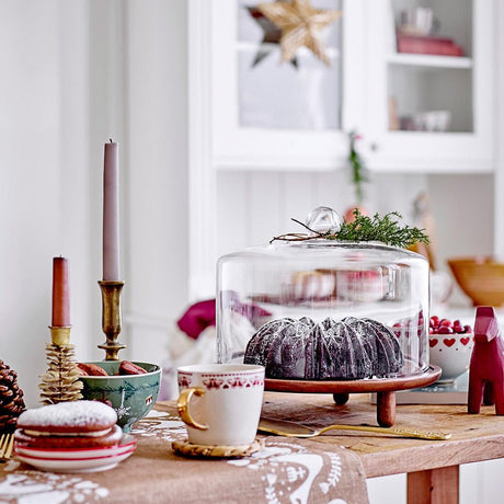 Bloomingville Jolly Tassen, 2er Set – mit Herzen und Turteltauben, Weihnachten, dänisches Design