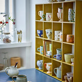 Bloomingville Bekka Regal aus recyceltem Holz in Gelb, dekoratives Wandregal für Küche & Wohnzimmer