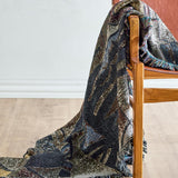 Bloomingville Rahul Decke 160x130 cm bunt - Plaid aus recycelter Baumwolle mit Fransen für Sofa