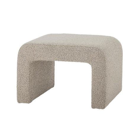 Bloomingville Bobbie Hocker Natur Polyester L70xH45xW40 cm – gemütlicher Bouclé-Hocker