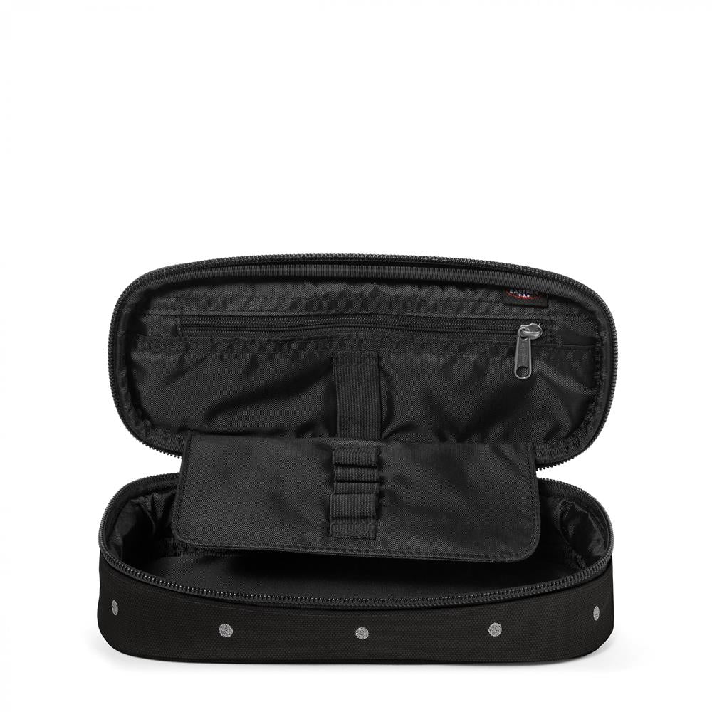 Eastpak OVAL SINGLE, Federmäppchen, DotsBlackSilver (schwarz), mittelgroße Federmappe, Federtasche