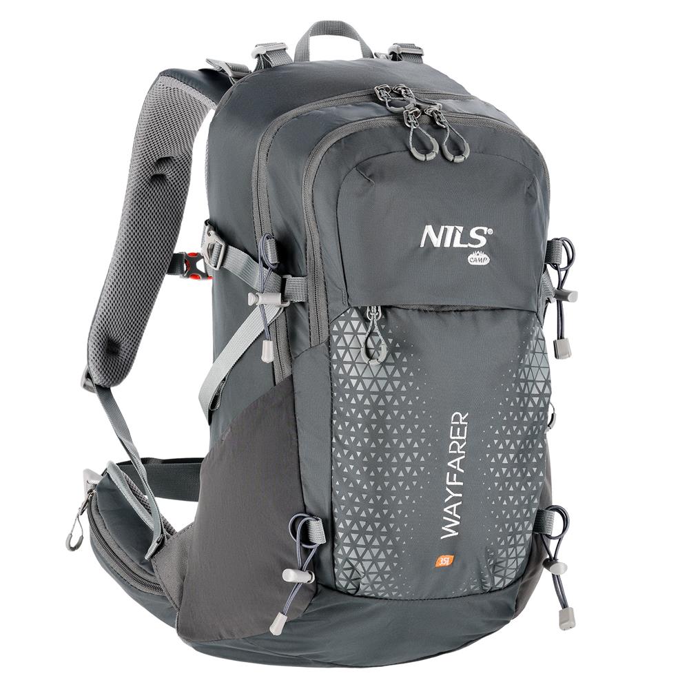 NILS CAMP Trekkingrucksack Wayfarer 35L in Grau - komfortabler Outdoor Rucksack mit Belüftung