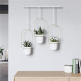 Umbra Triflora Vase Hängeblumentopf Wandvase Blumenampel für Wand und Decke 3er-Set Weiß/Messing