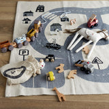 Bloomingville MINI Avin Spielzeugauto 6er Set Bunt Holz 6cm