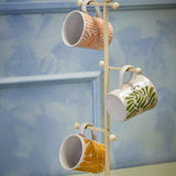 Bloomingville Fauni Tassen 3er-Set, Bunt – handbemalte Becher aus Steingut