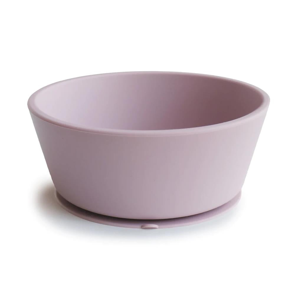 Mushie Silikon-Kinderschüssel, Soft Lilac, Schüssel mit Rutschfestem Saugnapf