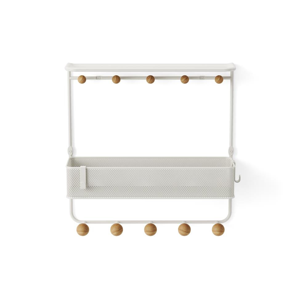 Umbra Estique Regal mit 10 Haken, Accessoire Organizer für den Eingang, in Weiß