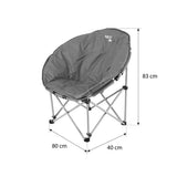 NILS CAMP Campingstuhl faltbar in Grau - bequemer Outdoor Stuhl für Camping, Angeln & Garten
