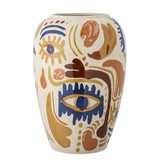 Bloomingville Horus Vase Bunt Steingut D22xH32 cm – dekorative Motivvase