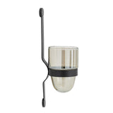 Bloomingville Jasmina Wandteelichthalter Schwarz Glas L10,5xH35,5xW14 cm – stilvolle Wandlaterne