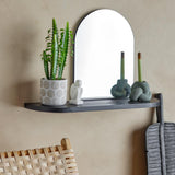 Bloomingville Annlie Spiegel mit Ablage schwarz L72 cm aus MDF – Wandspiegel für Flur & Eingangsbereich