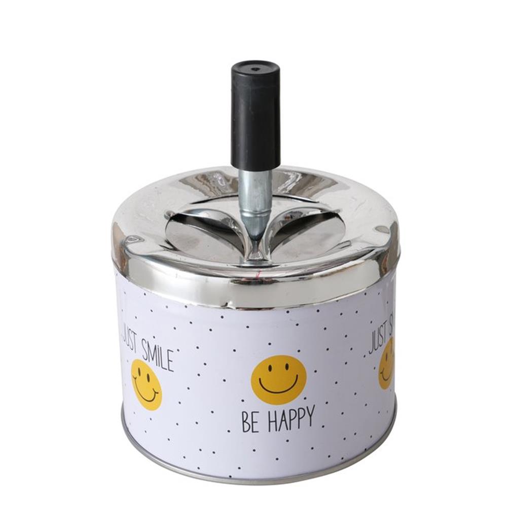 BOLTZE Sturmaschenbecher Smiley aus Edelstahl mit freundlichem Motiv