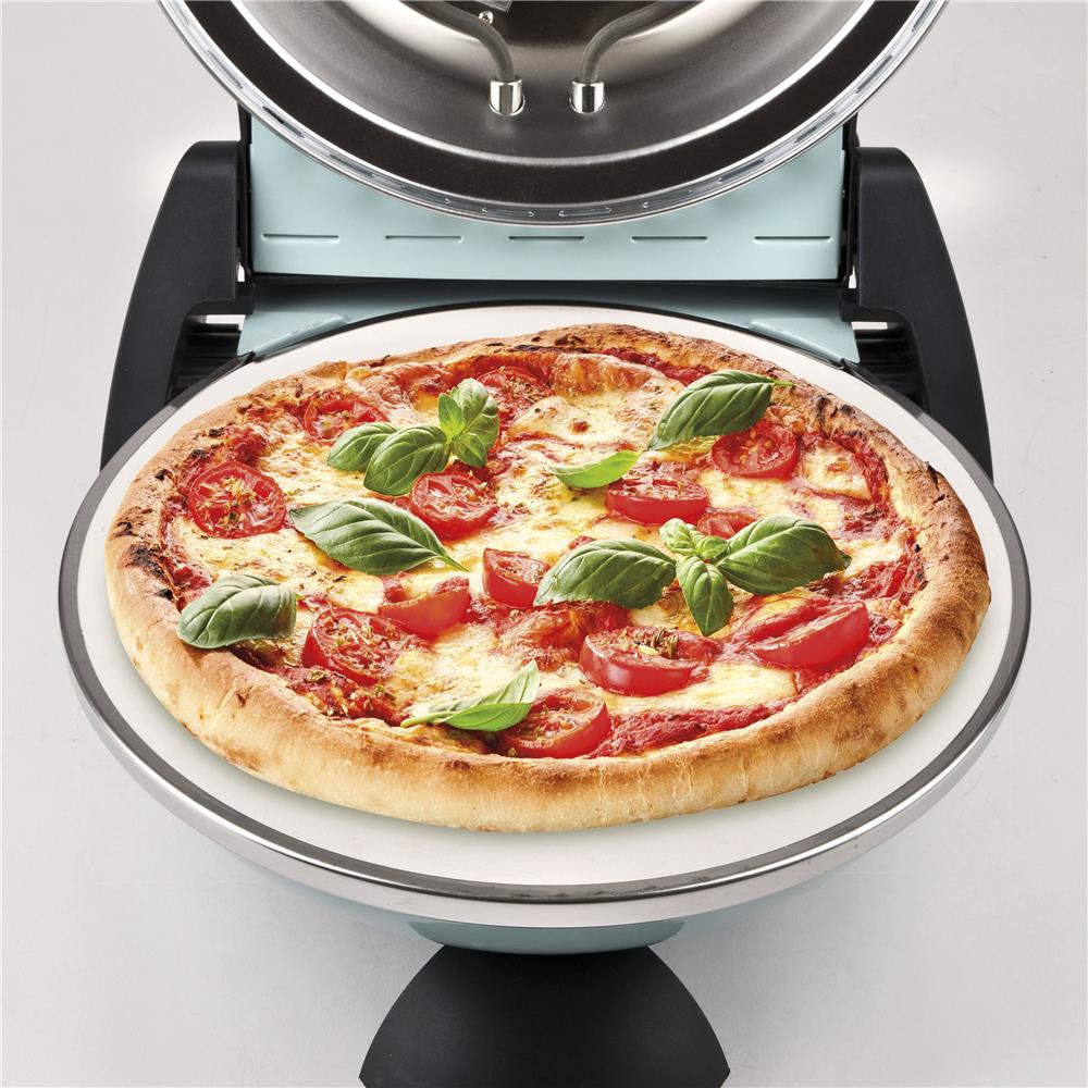 G3Ferrari elektrischer Pizzaofen Delizia 1200 W für Pizza Ø 31cm cool blue Pizzamaker mit feuerfestem Naturstein - Limitierte Edition