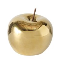BOLTZE Dekoaufsteller Apfel Nesta Klein gold Porzellan Tischdekoration Früchte 1 Stück